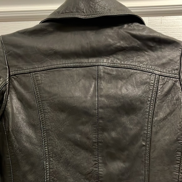 EUC All Saints Belvedere black leather moto style jacket - Picture 12 of 15